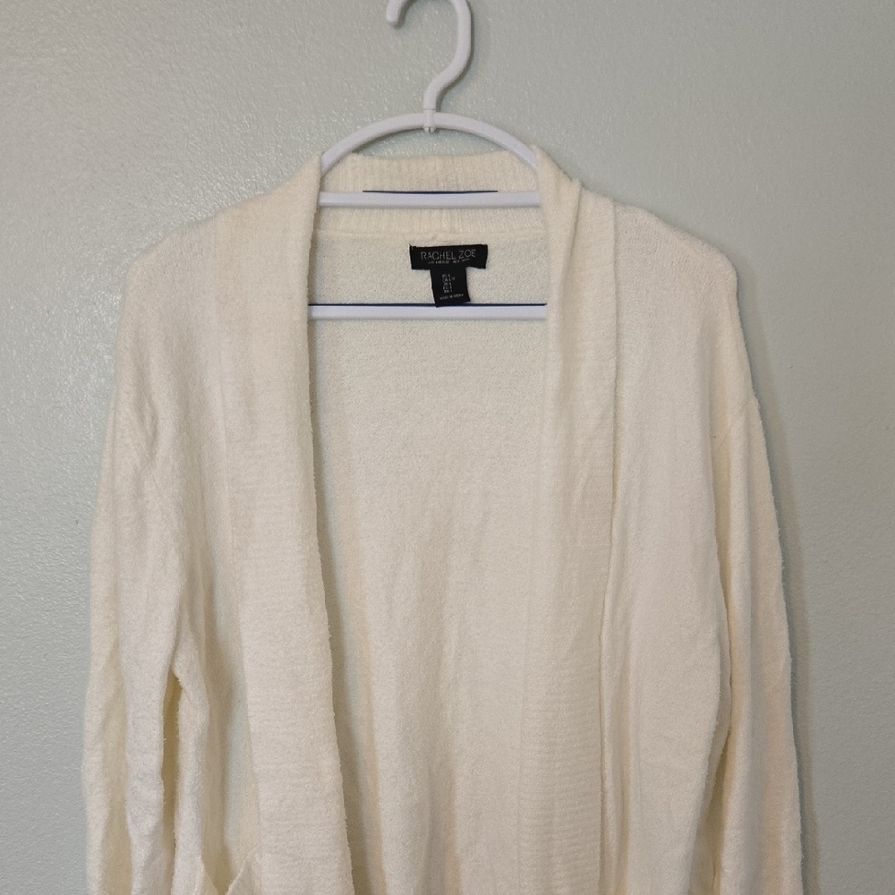 Rachel Zoe | Cozy Off White Open Front Cardigan Size Large